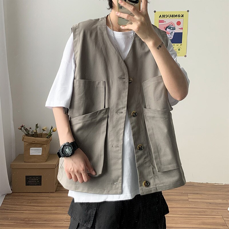 Mannen Vesten Zomer Heren Mouwloze Jas Vest Lente Herfst Casual Reist Vest Multi-Zakken Dunne Vest Mannelijk kleding