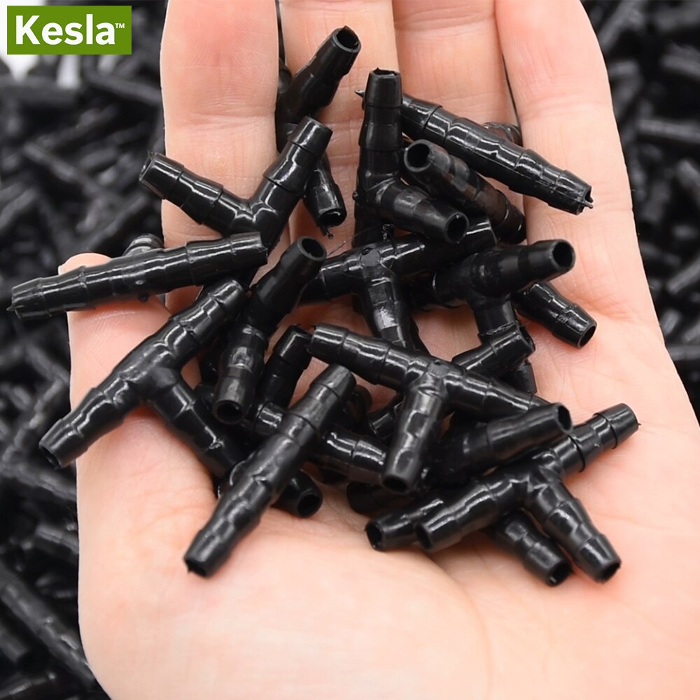 Kesla 100-500pc muovinen tiputin kastelu kasvaa tee 1/4 tuuman letkuliittimen liitosletku ulkokastelutyökalut 4mm/7mm letkulle