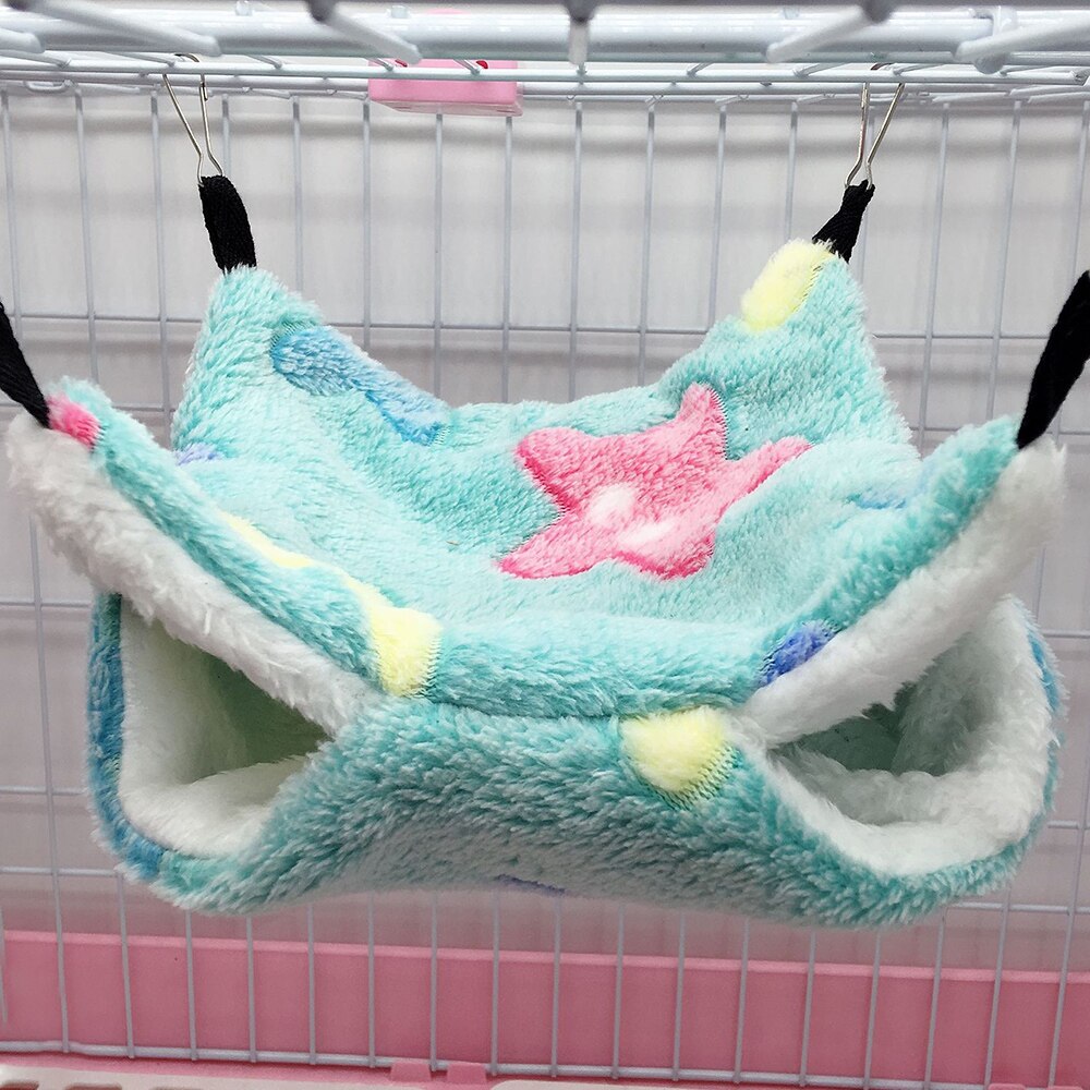 Small Animal Cages Hamster Ferret Rabbit Guinea Pig Cotton Soft Sleeping Nest Pets Two Floors Suspension Hammock For Squirrel