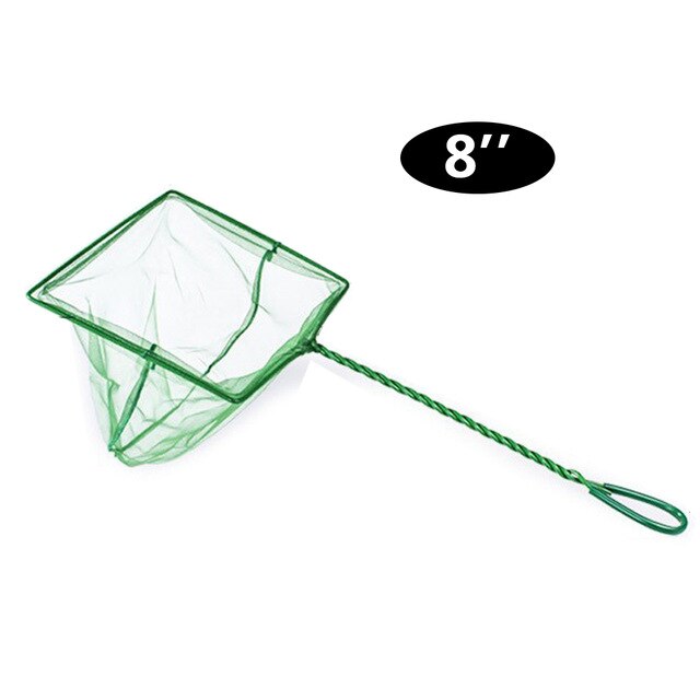 Mini Adjustable Fish Tank Catch Net Stainless Steel Shrimp Scoop Fish Scoop Round Square Pocket Shrimp Catching Nets: size 8