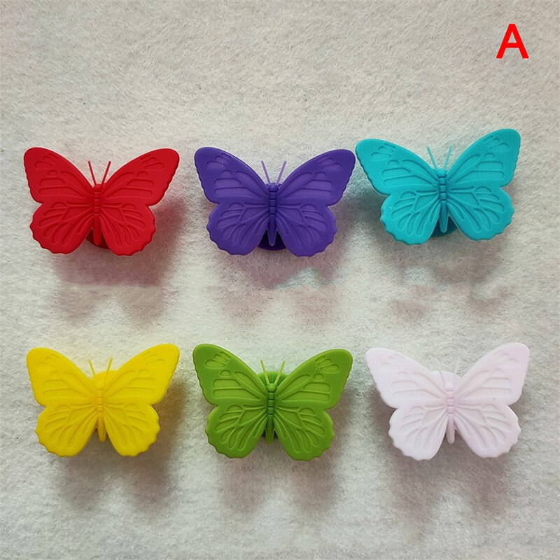 Identificador de mariposa de silicona, etiqueta para vidrio Tinto, copa de succión, pegatina, suministros de , marcador para vaso de vino