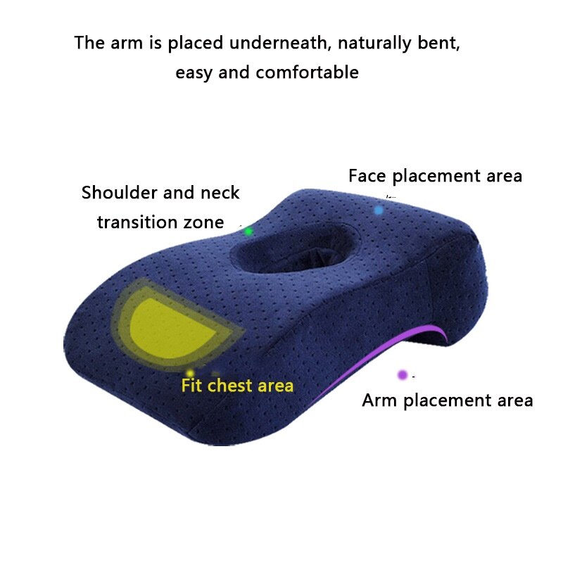 Orthopedics Velvet Fabric Nap Pillow Bamboo Charcoal Memory Foam Comfortable Care Vertebral Office Train Table Nap Pillow