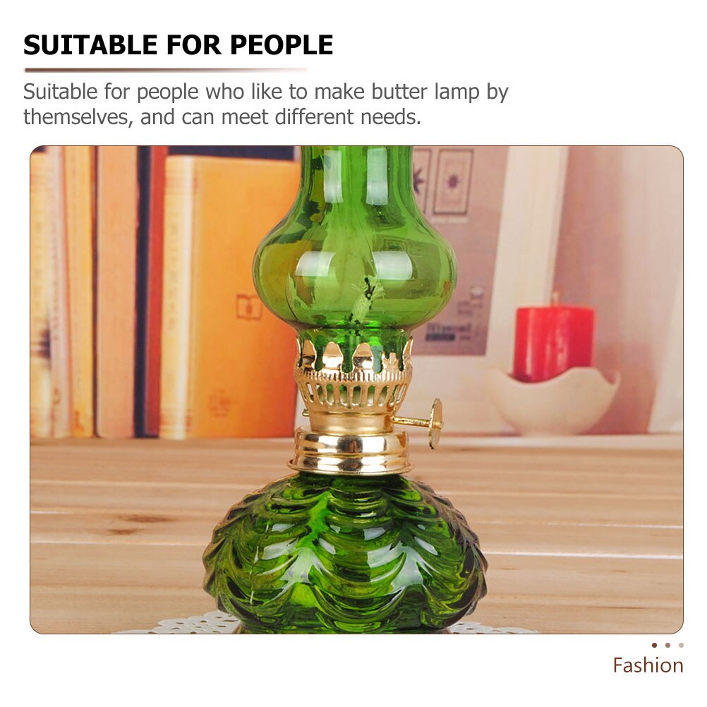 1 Set Kerosene Lamp Burner Wick Holder Replacement Wick for Retro Oil Lamp