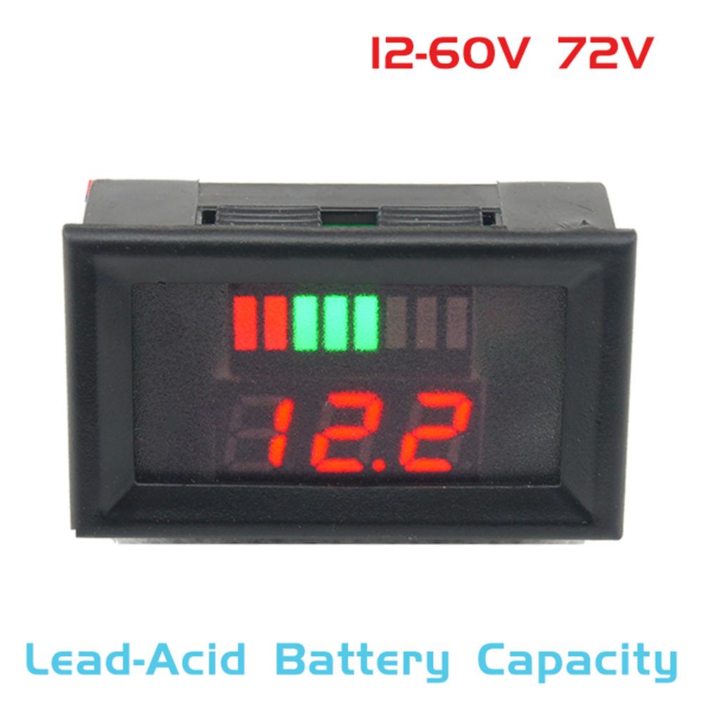 DC72V Digital Lead Acid Battery Capacity Indicator LED Display Digital Voltmeter Volt Meter Gauge Battery Measuring Tester Tool