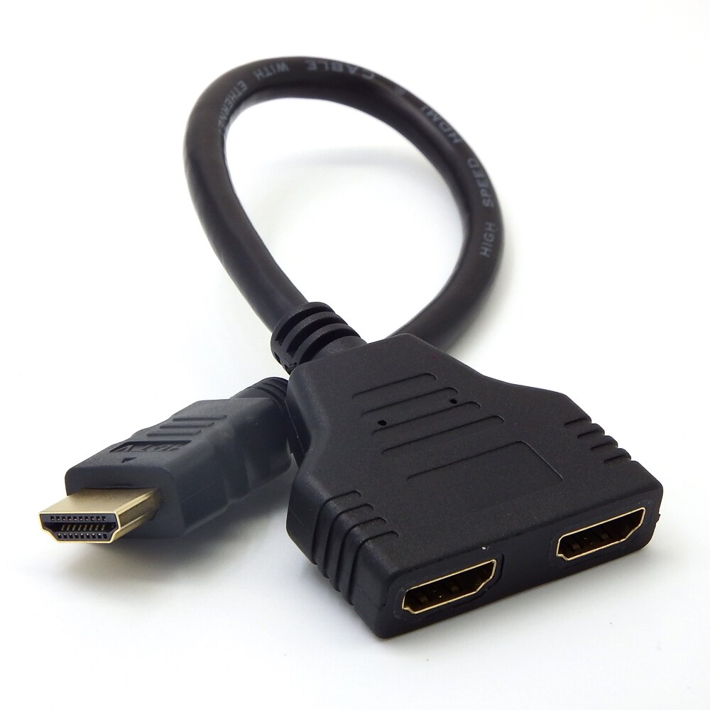 0.3M 1080P 2 Port HDMI Splitter 1 In 2 Out Male To Femal Video Cable Adapter Hdmi Switch Converter For Multi-media Equipment