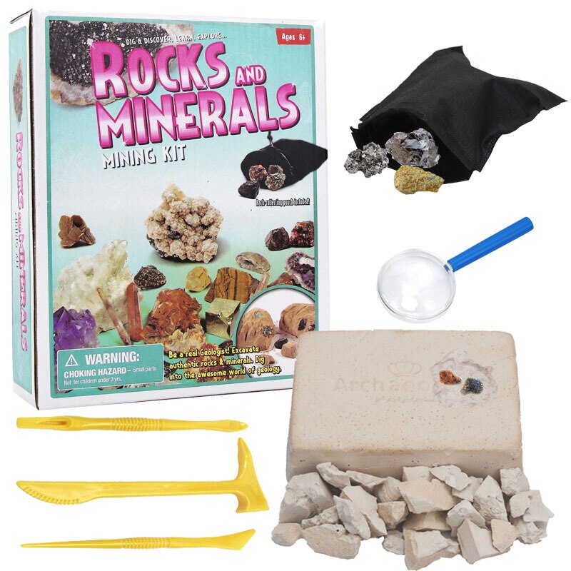 Archeology Dig Discovery Kit Excavate Gems Fossils Rocks Minerals Great Science Mineralogy and Geology Enthusiasts Xmas