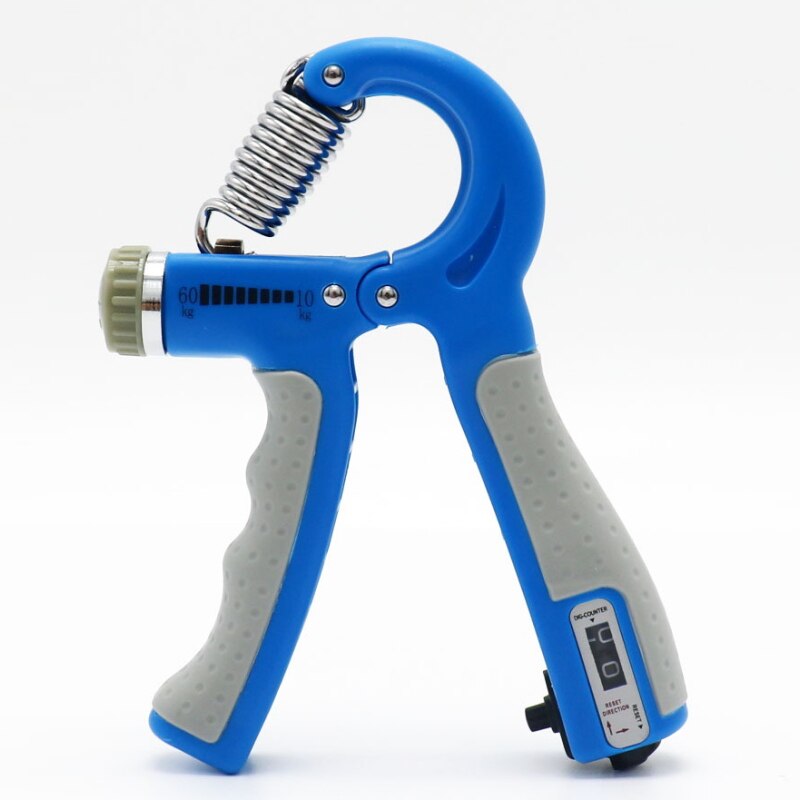 10-60Kg Adjustable Heavy Gripper with counter Fitness Hand Exerciser Grip Wrist Training Spring Finger Pinch Carpal Expander: Blue