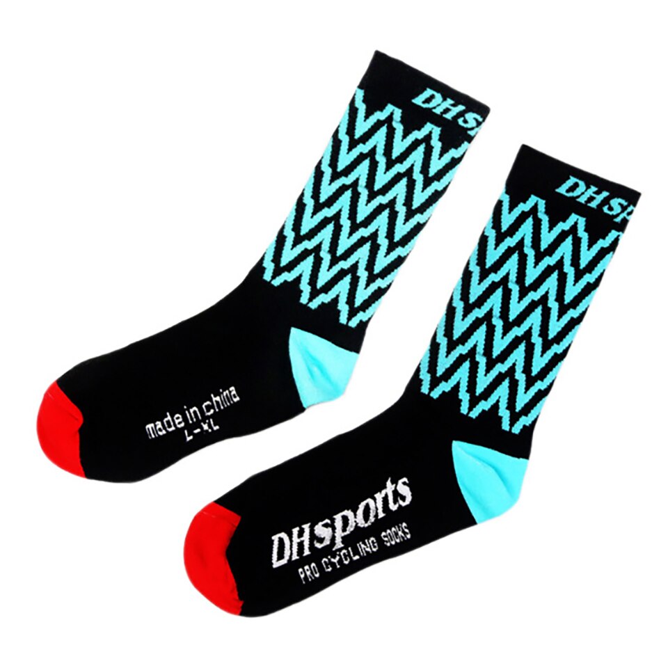 Calzini da bici traspiranti colorati per montagna bicicletta alti calzini sportivi da calcio per pallacanestro da uomo nuovi tutto&#39;aperto: 3