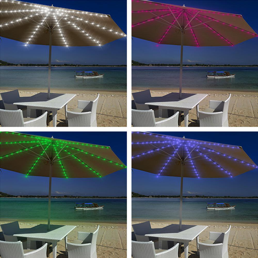 LumiParty 112LEDs Solar Powered paraguas LED cadena luz exterior jardín boda lámpara de luz para decoración Navidad Hada Luz