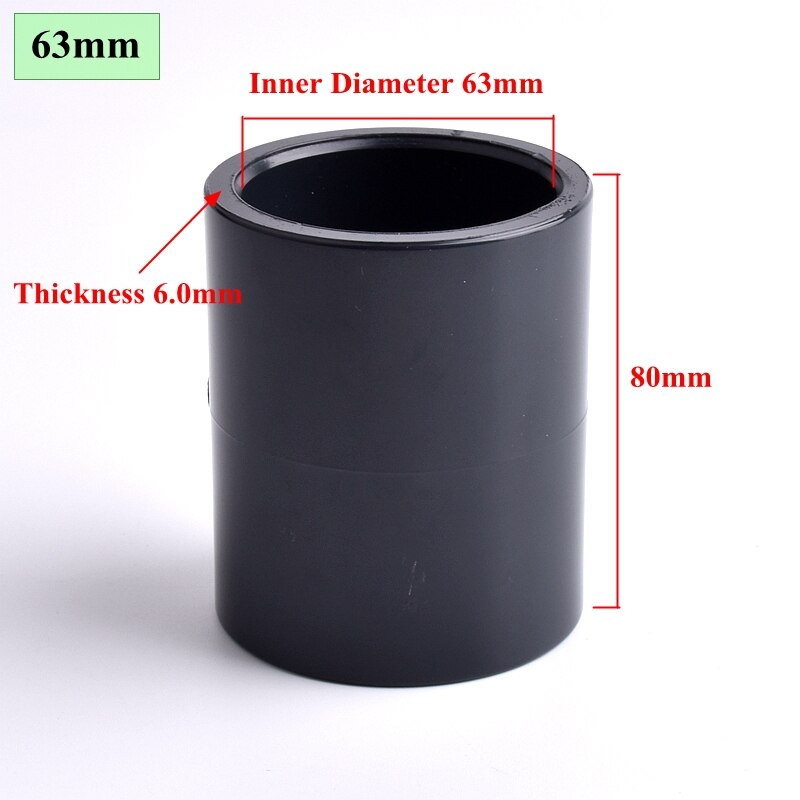Inner Diameter 20~63mm UPVC Pipe Straight Connector Irrigation System Hydroponics Planting Frame Plastic Socket Joint: 5pcs / Inner Dia 63mm