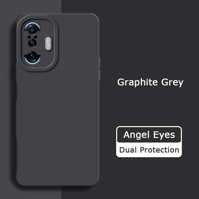 Coque de luxe en Silicone liquide yeux d'ange pour Xiaomi POCO F3 GT F3GT Redmi K40 Gaming 360, housse de téléphone antichoc, boîtiers de jeu K40: Aluminium / GRIS
