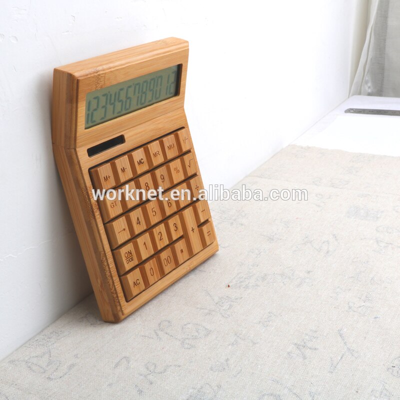 LCD Display CS29 Calculadora Bamboo Solar Calculator Wood Scientific Calculator 12bits 29keys