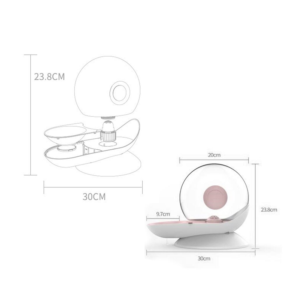 2.8L escargot en forme de bol pour animaux de compagnie chat chien automatique distributeur d'eau potable fontaine bol mangeoire automatique
