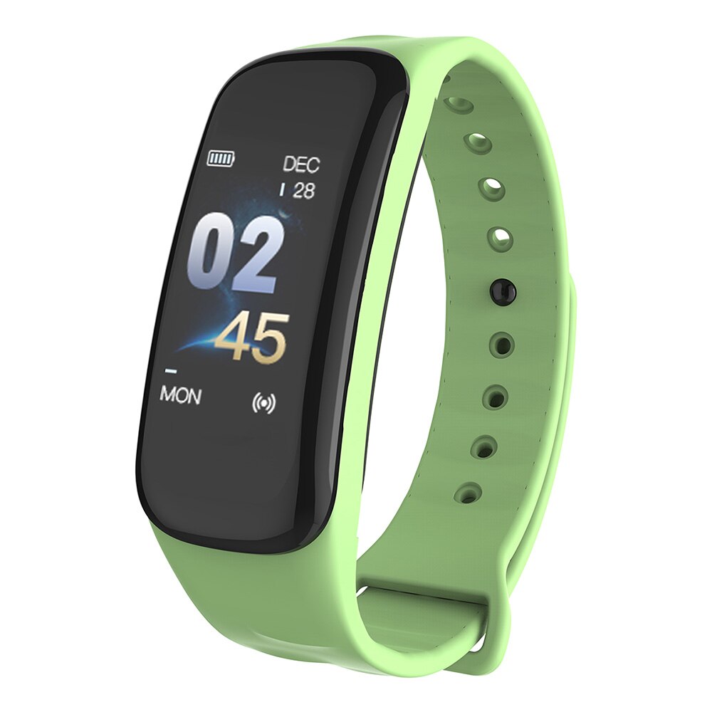 Smart band Blood pressure measure Color OLED Screen C1 plus Fitness tracker Heart rate monitor Waterproof Smartband Watch Sport: Green
