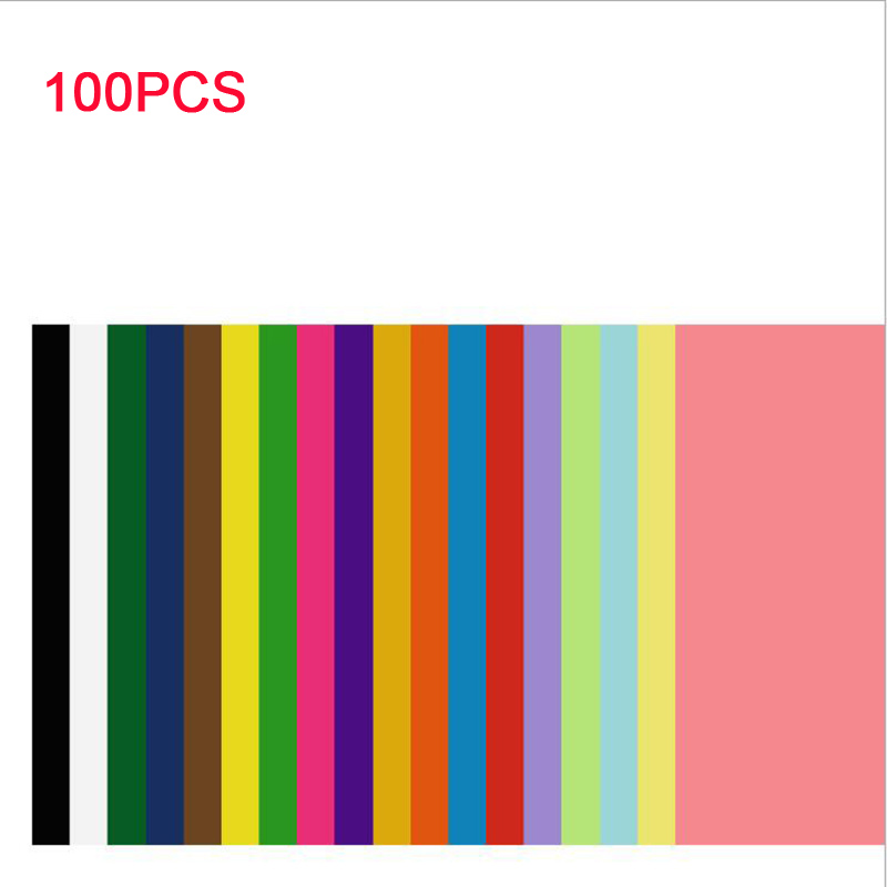 100 pcs Ten Color A4 Copy Paper White Double-Sided Color Manual Folding DIY Paper-Cut Craft Origami Print Document File