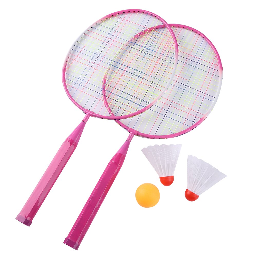Raquetas de bádminton profesionales para niños, juego de interior y exterior, juego de raqueta, deportes, raqueta de Bádminton: Rosa