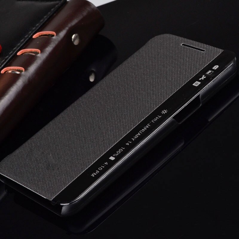 Para funda con alimentación LG X K220 K210 LS755 K450 Funda de cuero con ventana de visión de sueño funda abatible para LG X Power K220ds fundas de teléfono XPower