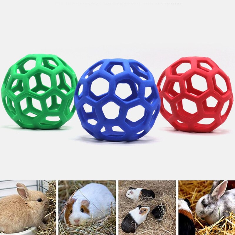 Practical 2Pcs Rabbit Treat Ball Hay Feeder Toy Ball Hanging Feeding Toy for Rabbit Guinea Pig Chinchilla Small Animals Pet