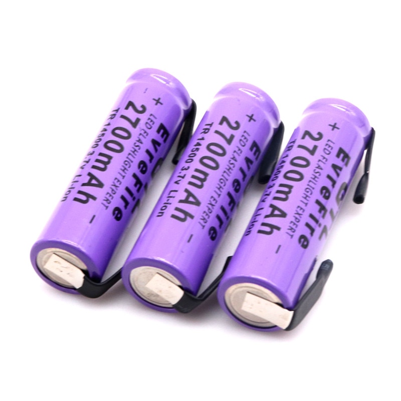 14500 litiumakkua litiumakku ladattavat akut hitsaus nikkelilevyakut 3.7v 2700 mah taskulampulle