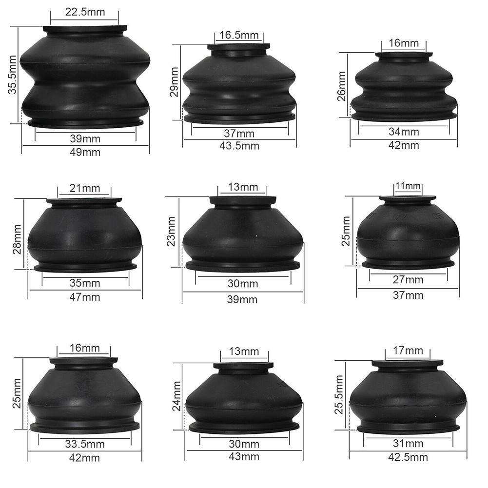 14pcs Universal Multipack Ball Joint Rubber Dust Boot Covers Track Rod End Set Kit Rubber Tie Rod End Gaiter Dust Proof Parts