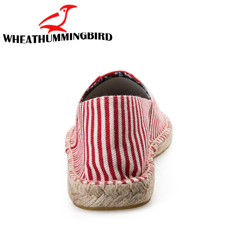 Women Shoes Breathable Espadrille Fisherman Shoes Striped Slip On Lady Casual Shoes Soft Bottom Flat LA-30