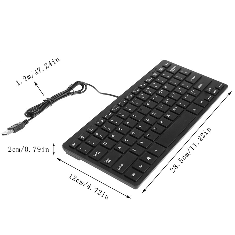 Mini Slim Multimedia USB Wired External Keyboard For Notebook Laptop PC Computer