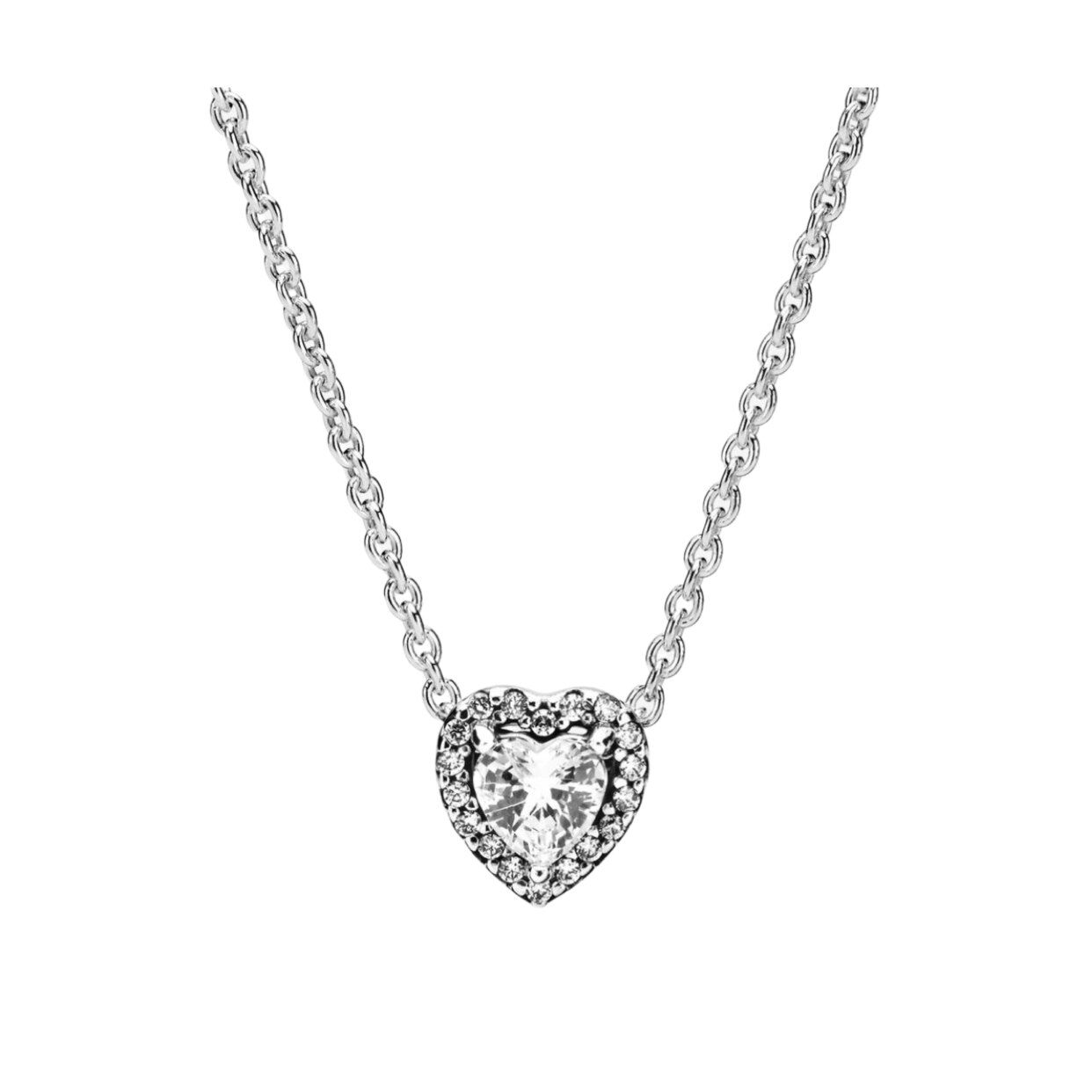 925 Sterling silver Hearts pendant Classic Brand Clear Cubic Zirconia Circle Necklace For Women Luxury Jewelry