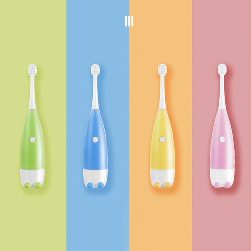 Electric Toothbrush With 2 Brush Heads Battery Operated Oral Hygiene Teeth Brush Soft Fur For Children