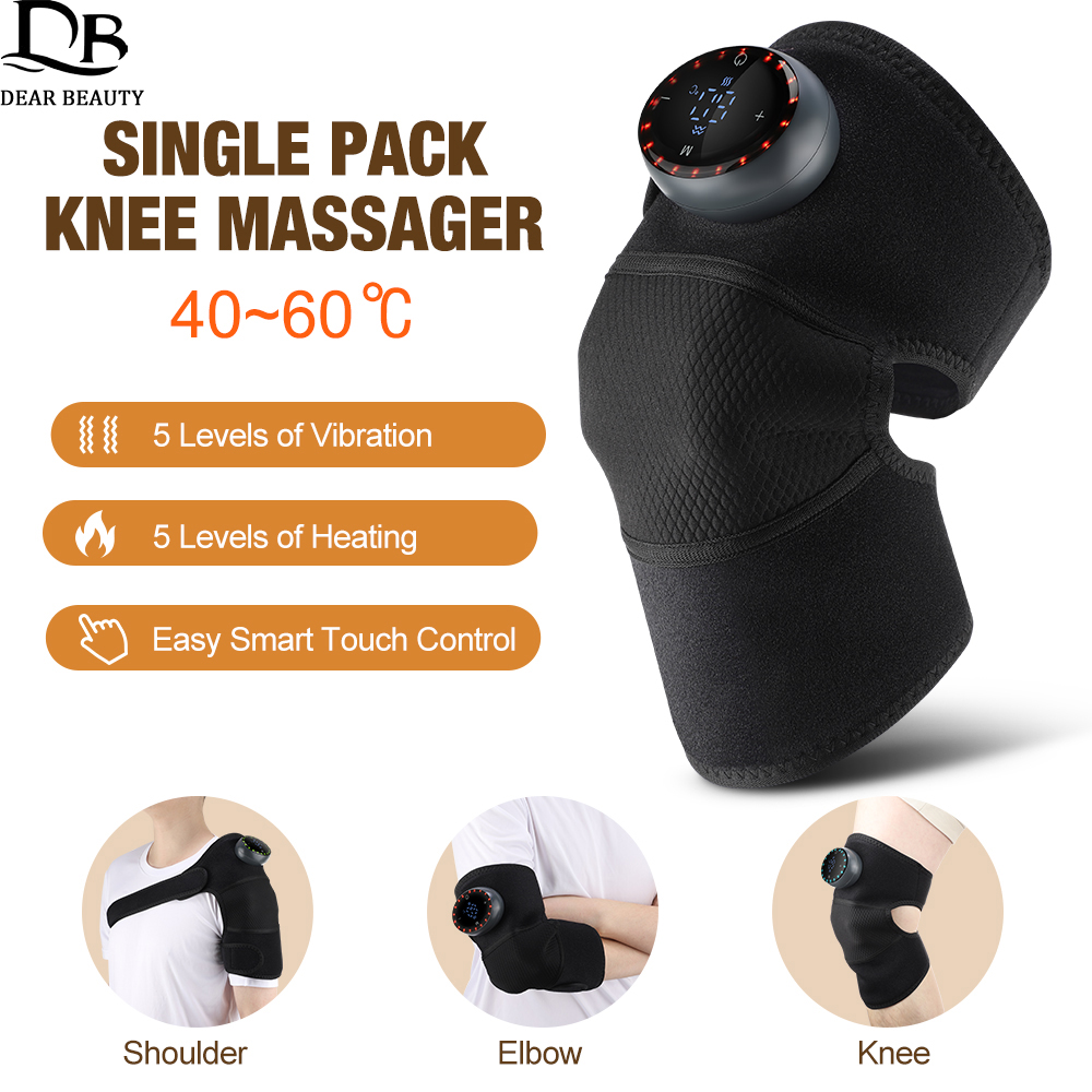 3-in-1 kniemassageapparaat 5 niveaus trillingen en infrarood verwarmde kniebeschermer Elleboog schoudermassage Brace Wrap voor verlichting van gewrichtspijn