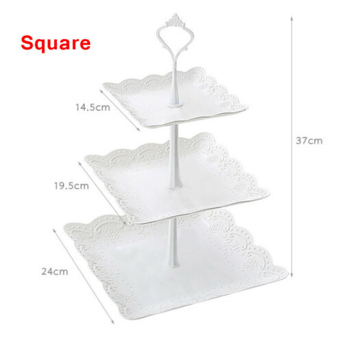 3 Tier Plastic Taart Staan Afternoon Thee Bruiloft Platen Partij Dessertbord Fruit Groente Opbergrek TablewareTool Houder: A