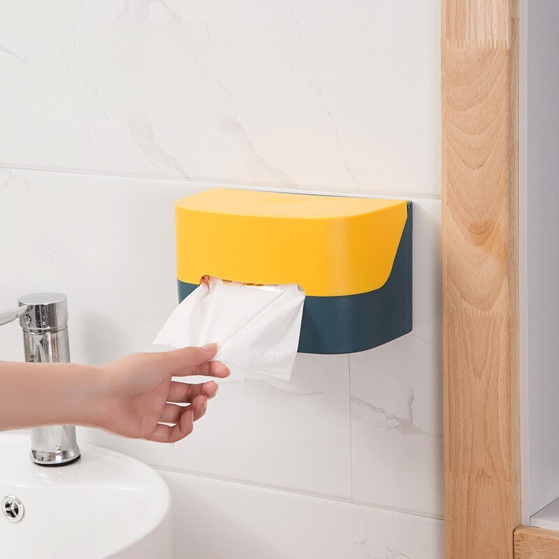 Badkamer Toiletrolhouder Keuken Papieren Tissue Doos Plastic Wc Dispenser Wall Mounted Roll Papier Opbergdoos Gratis Ponsen
