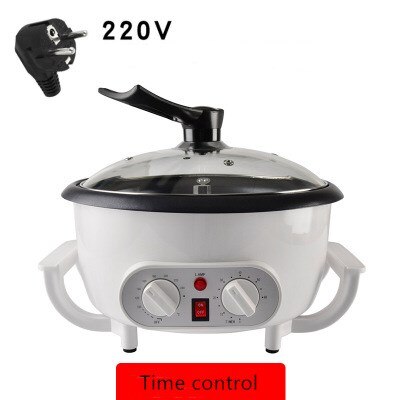 220V Electric Coffee Bean Roasting Machine Non-stick Coating Roasting Tool Household Grain Coffee Bean Roasting Machine: tem and time control