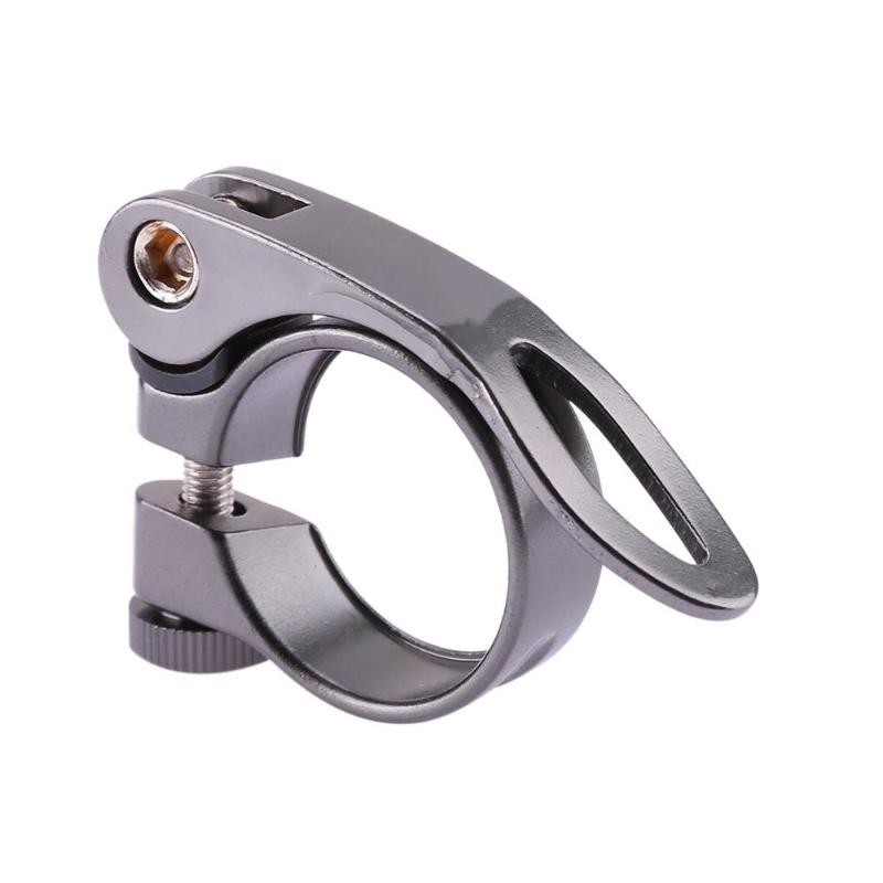 Aluminiumlegering sadelstolpe klämma snabb 31.8mm mtb cykel cykel sadel sadelstolpe klämma snabbkoppling reservdelar för cyklar: Silver-