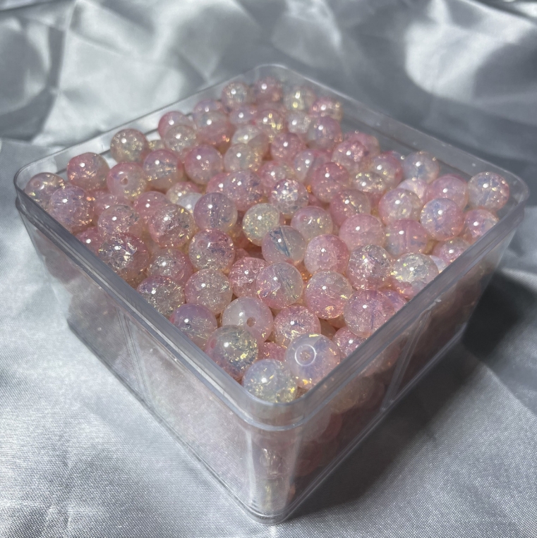 10mm 20 Uds. Cuentas de dos colores degradadas hechas a mano Diy chica hermosa pulsera de Multicolor collar cuentas sueltas joyería de hadas: Rojo