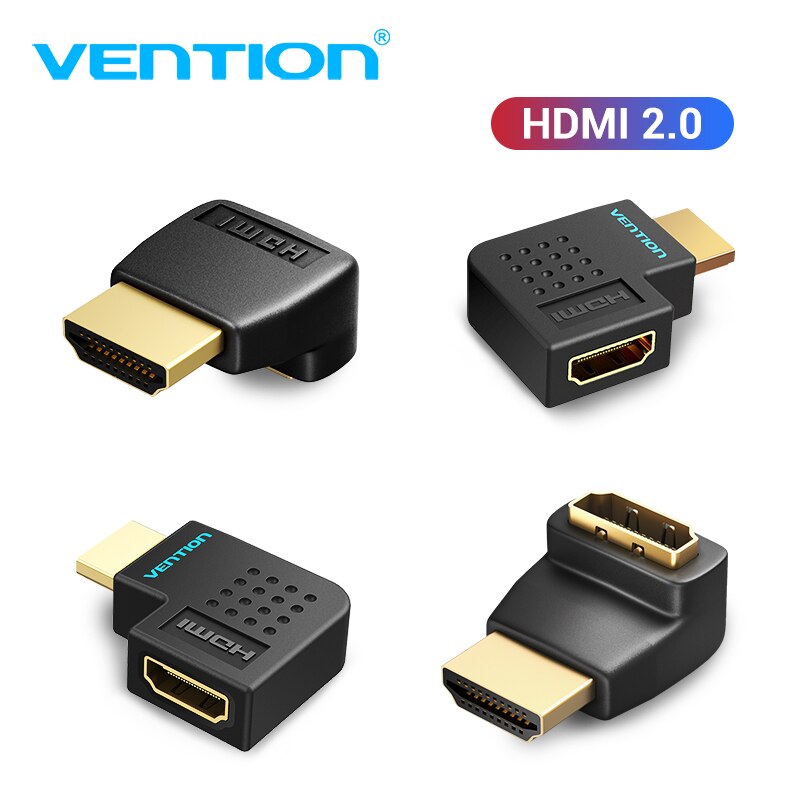 Tions HDMI Adapter 270 90 Grad Rechtwinklig HDMI Stecker auf HDMI Buchse Konverter für PS4 HDTV HDMI Kabel 4K HDMI 2,0 Verlängerung