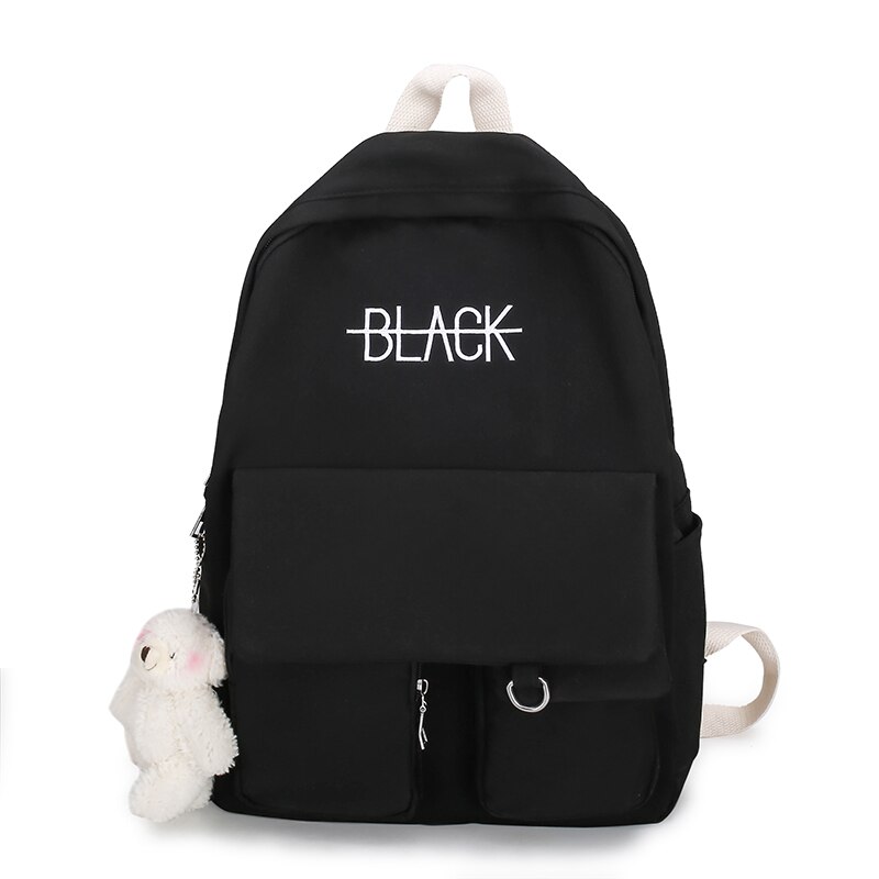 Julyccino rugzak waterdichte nylon rugzak voor dames schooltas rugzak voor tienermeisjes schoudertas damesrugzak mochilas: Zwart