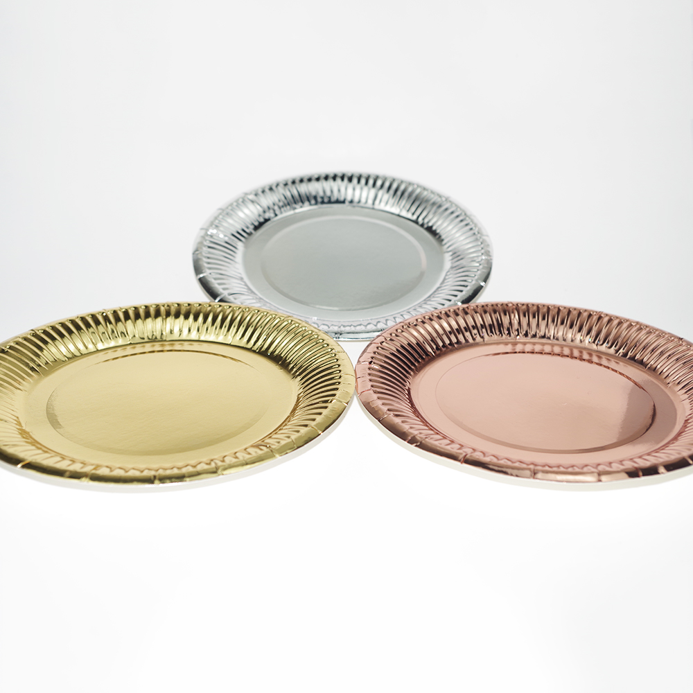 10PCS Disposable Tableware Supplies Gold Silver Rose Gold Kids Adult Birthday Wedding Bachelorette Party Decorations Baby Shower