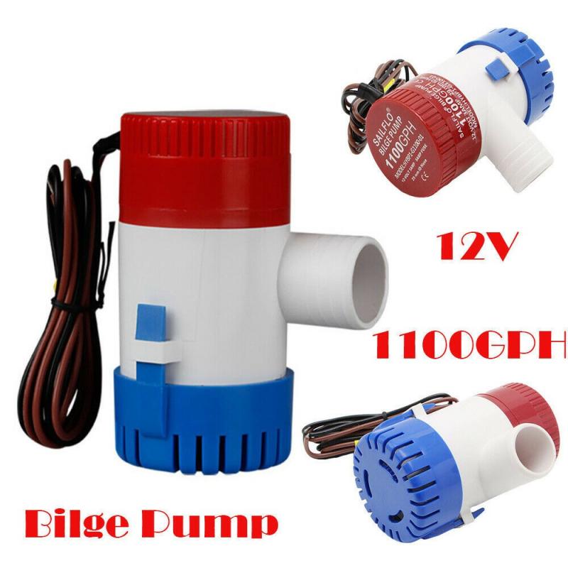 1Pcs Bilge Pump1100GPH DC 12V Electric Water Pump For Submersible Seaplane Motor Homes Houseboat Boats Auto Marine Pump