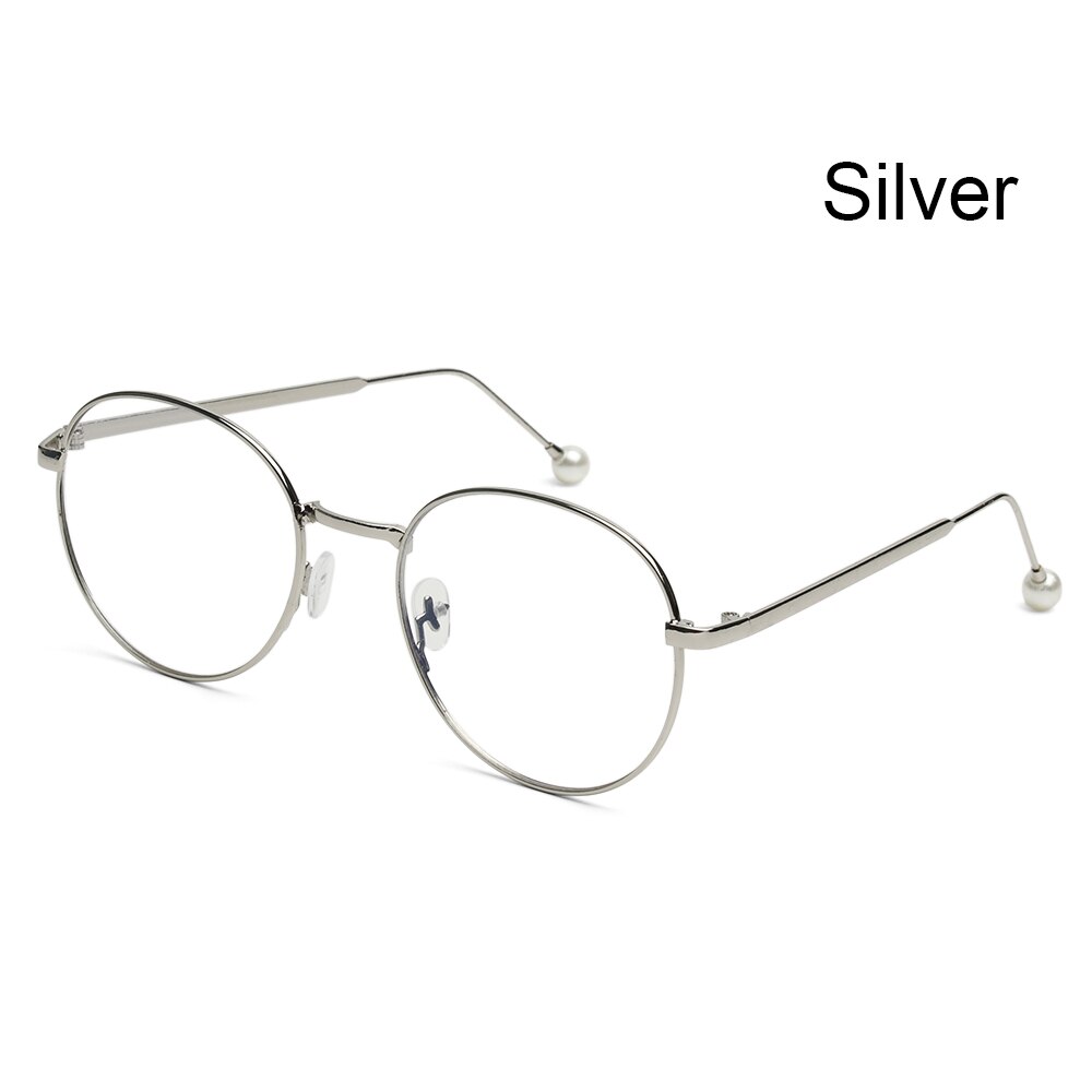 1pc Metal Anti-Blue Light Glasses Unisex Ultralight Round Metal Frame Computer Glasses Blocking Eyeglasses Flat Mirror Eyewear: 9