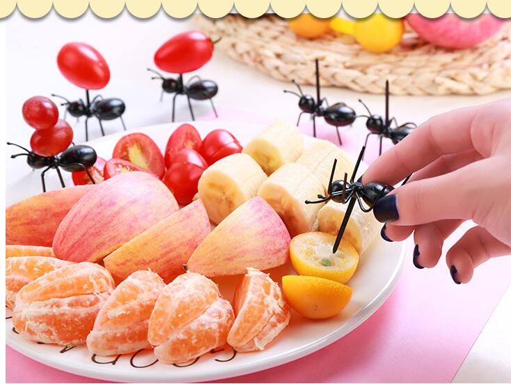 12 stk/sett fruktgaffel gjenbrukbar kawaii maur fruktgaffel servise flerbruks snackkake dessertgafler til fest  b222