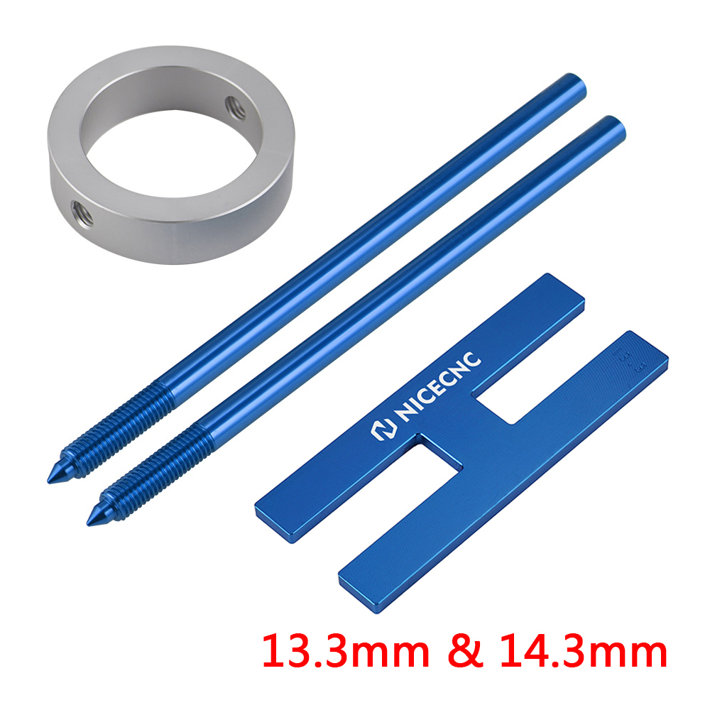 Herramienta Universal de sujeción de varilla amortiguadora de horquilla para motocicleta, herramienta de compresor de resorte de horquilla, herramienta de purga de horquilla de suspensión, Kit de reparación de horquilla: Blanco