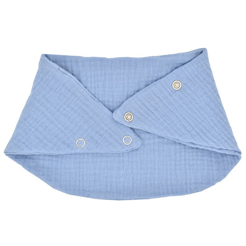 Einstellbare Doppel Schicht Baumwolle Blick Baby Lätzchen Druckknopf Weiche Spuck Kleidung Dreieck Neugeborenen Bandana Sabbern Schal Speichel Handtuch: licht blau