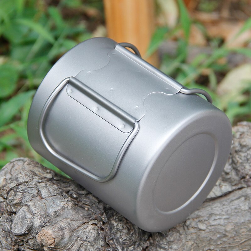 Double Wall Titanium Water Cup 220/350/450/600ml Coffee Tea Mug for Home Outdoor Camping Hiking Backpacking Picnic Drinkware