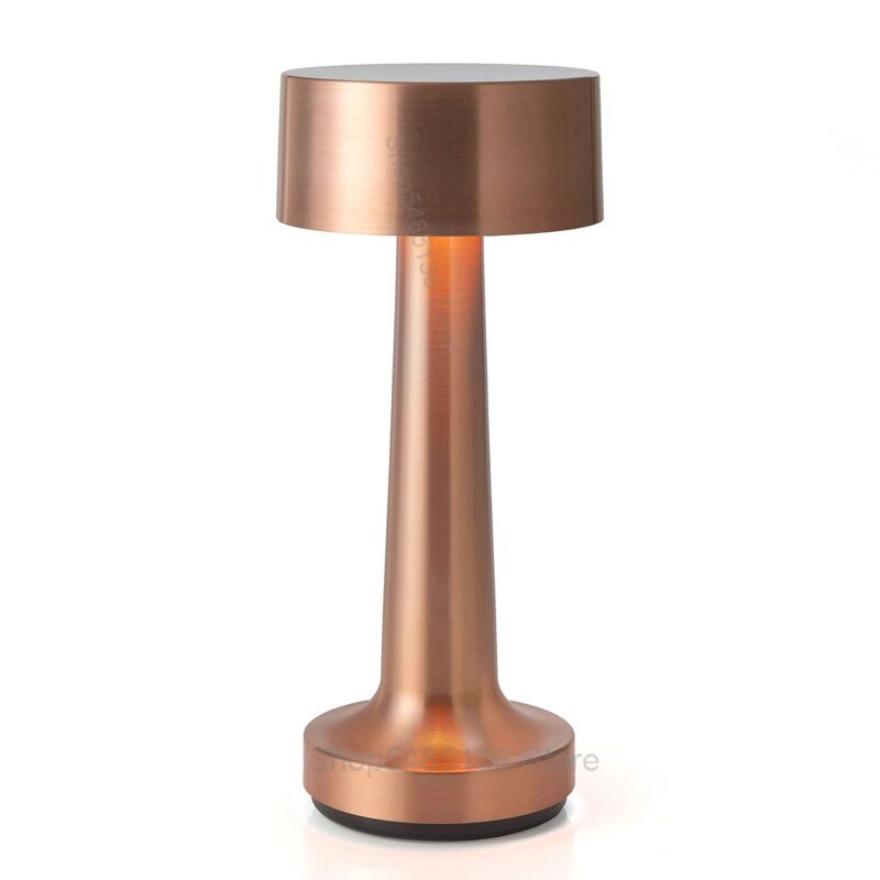 Lampes de Table Led avec capteur tactile sans fil, batterie Rechargeable, luminaire de Table, pour chambre à coucher, bureau, Restaurant, chevet: Rose Gold and Iron / Touch Sensor