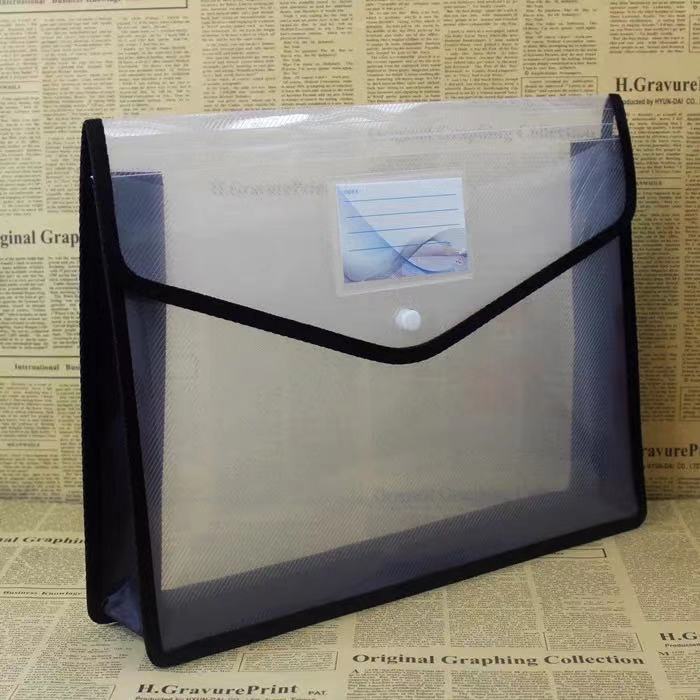 A4 Transparent Plastic File Bag with Closure Expandable Envelope Wallet Office File Folder for School Office Organization: transparent
