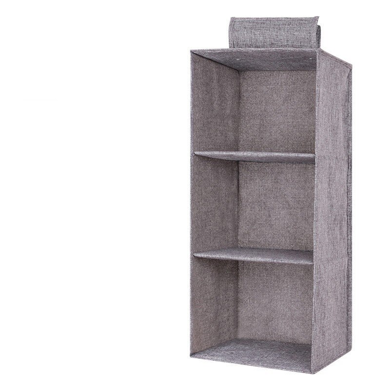 Household Clothes Hanging Drawer Box Underwear Finish Storage Closet Storage Rack Shelf Box Storage: Gray three layers