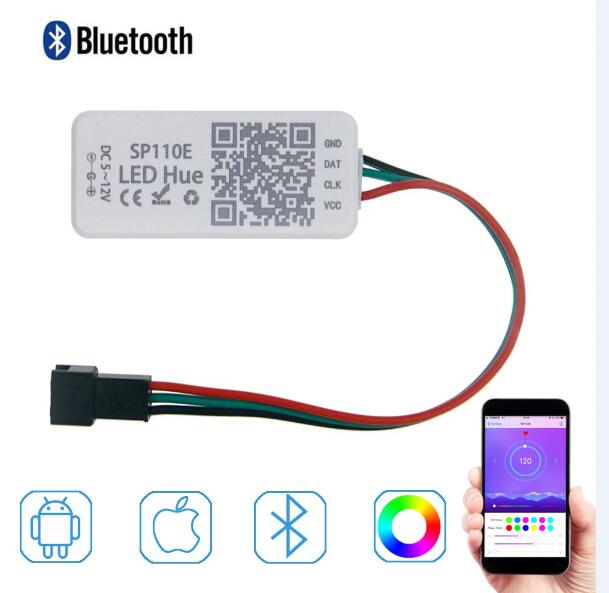 SP105E SP106E SP107E SP108E Bluetooth wifi music remote Controller For WS2801 WS2811 WS2812B SK6812 Magic Lights LED Pixel Strip: sp110e