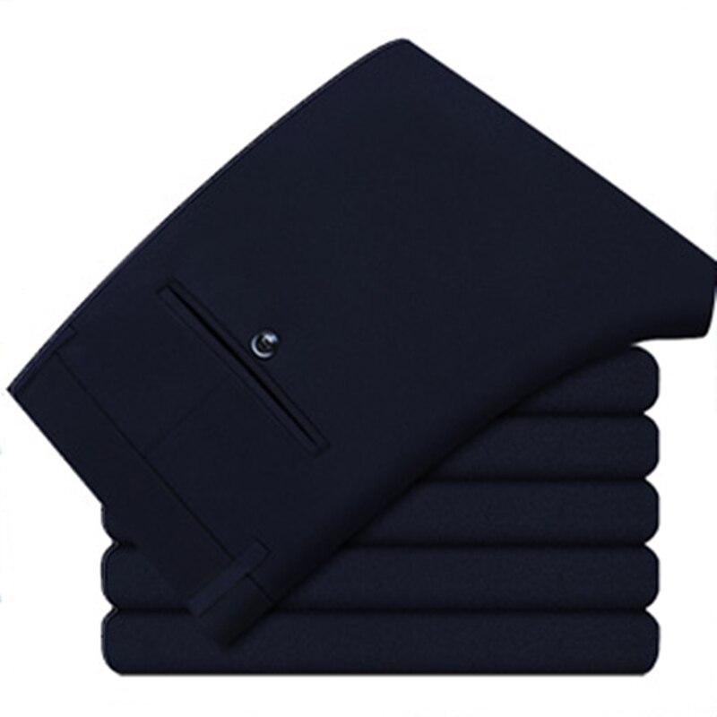 Four seasons slim stretch kostymbyxor för män koreanska business casual plus size byxor klassiska enfärgade långbyxor