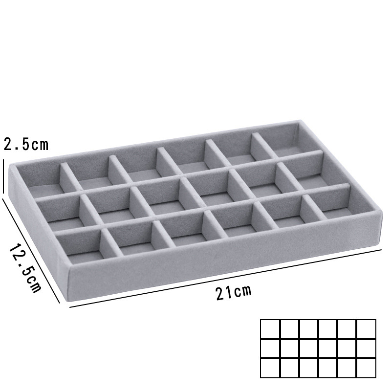 Grau Flanell Schmuck Lagerung Kasten Haushalt Schublade Ohrringe Halskette Ring Tablett Kopf Seil Ohr Clip Anzeige Ablage Kasten Neue: Schwarz