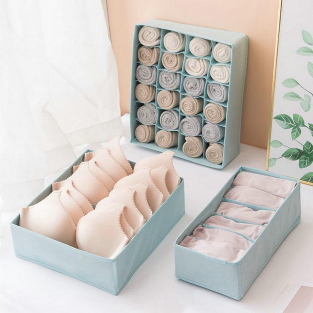 6/7/24 Grids Underwear Storage Drawer Organizer Non Woven Fabric Drawer Divider Box for Bra Socks Clothes Organizer Storage Box